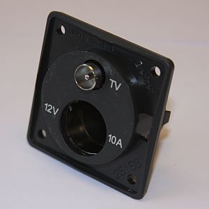 TV uttag+uttag12V 10 A integro