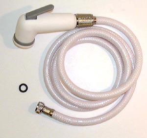 Ställdusch av/på vit 2 m slang
