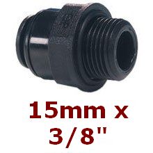 Övergång 3/8" utv.G kort BSP -15mm rör/slang