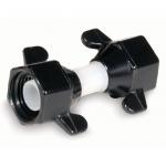 Shurflonippel Dubbelnippel rak 1/2"x1/2" nylon,m. vingmutter
