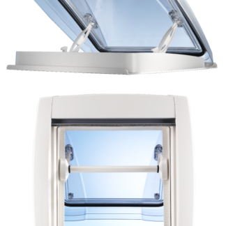 Taklucka Vision Star M 40x40 rökf.glas m. nät,ram vit