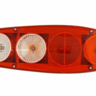 Baklykta höger 12V med rund reflex, 504 x178 mm