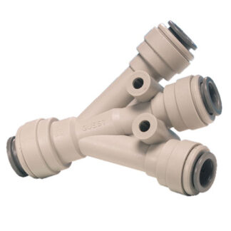 Y-koppling f. 3-väg 1x 3/8" in 3x 1/4" ut