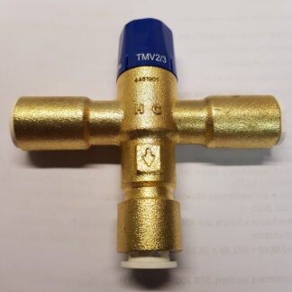 Termostatventil 3-vägg 12mm mässing-blå