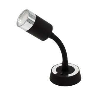 Läslampa böjbar krom MED USB